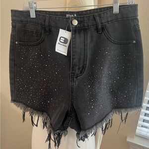 Collection B Black Studded Jean Shorts